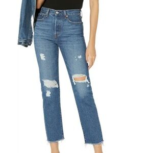 Levi's 23 Wedgie Straight Wedgie Droit Blue Ripped Destroyed Jeans